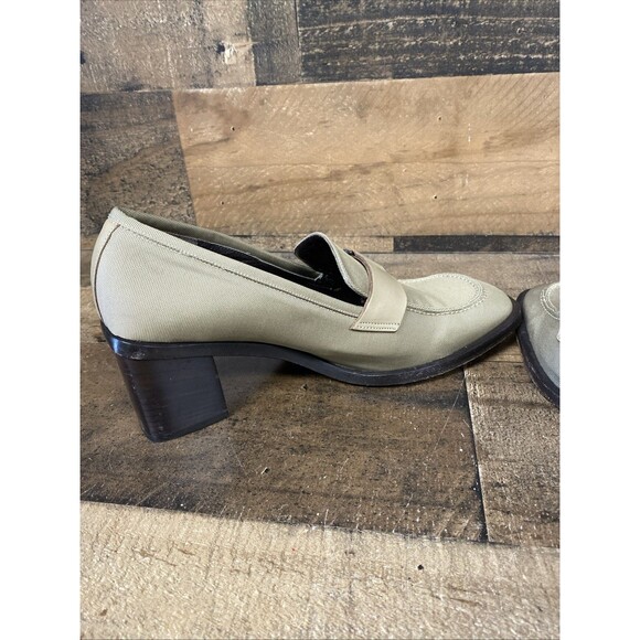 Vintage Gucci Canvis Loafers Size 9 Women’s Taupe Heeled Square Toe with Buckle - Picture 11 of 16